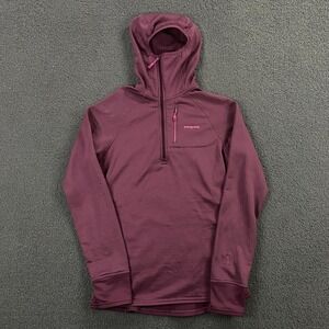 Patagonia R1 Hoody Womens XS Purple Regulator 1/4 Zip Polartec Fleece Grid